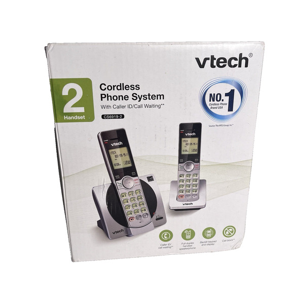 VTech CS6919-2 DECT 6.0 2-Handset Cordless Phone New Caller ID Call Waiting - Picture 1 of 8